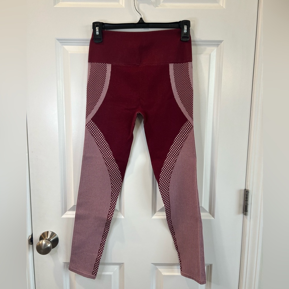 Fabletics Maroon and White Leggings